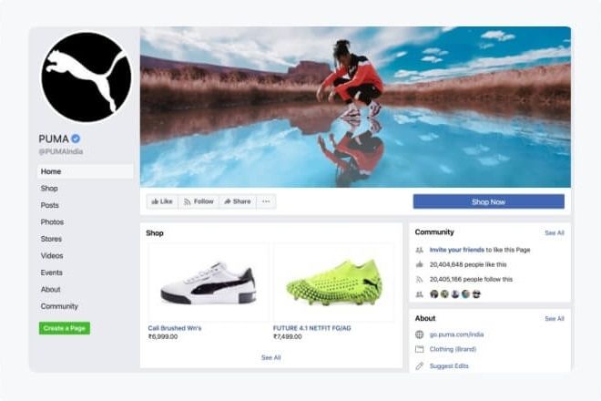 Puma-Facebook-Shop-profile