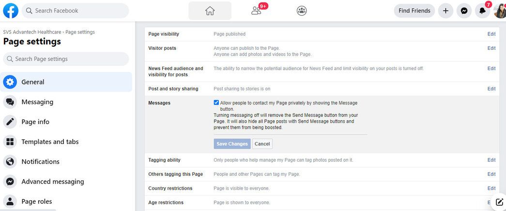 facebook messenger settings