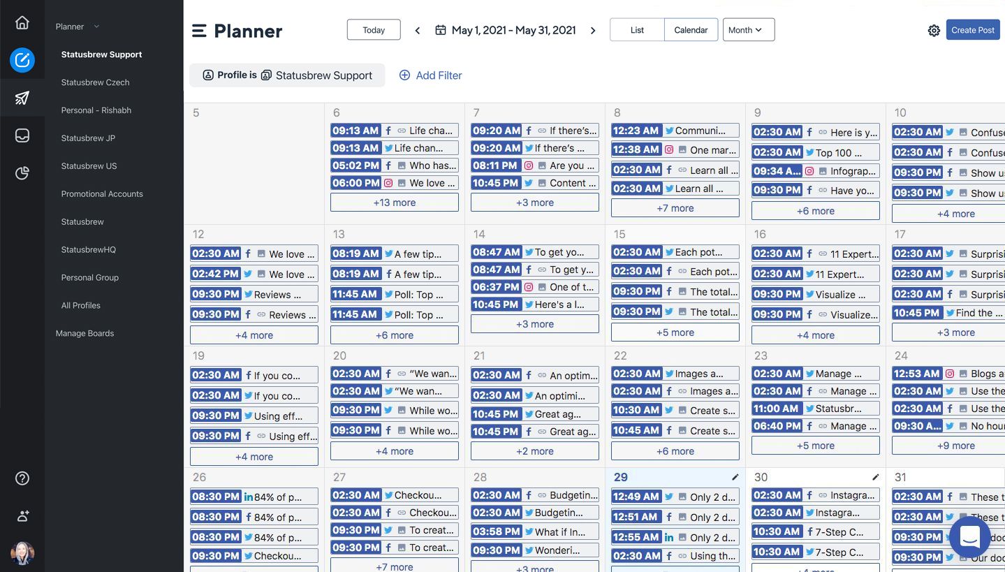 Social Media Content Calendar