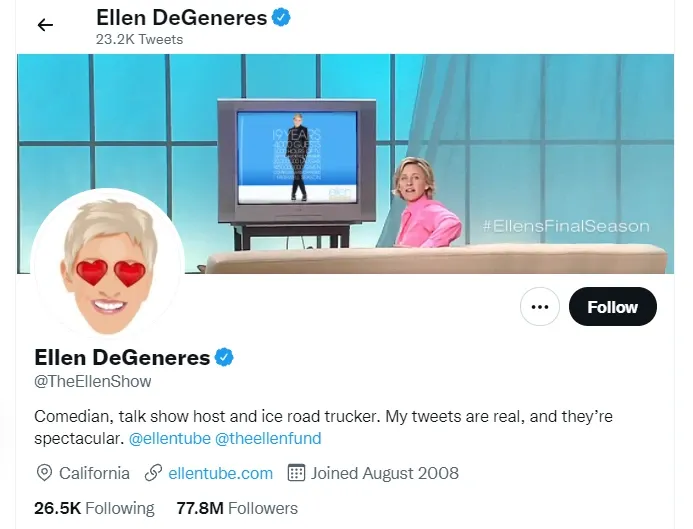 Ellen DeGeneres Twitter