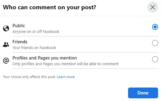 How To Choose Who Can Comment On Your Facebook Posts Step 4