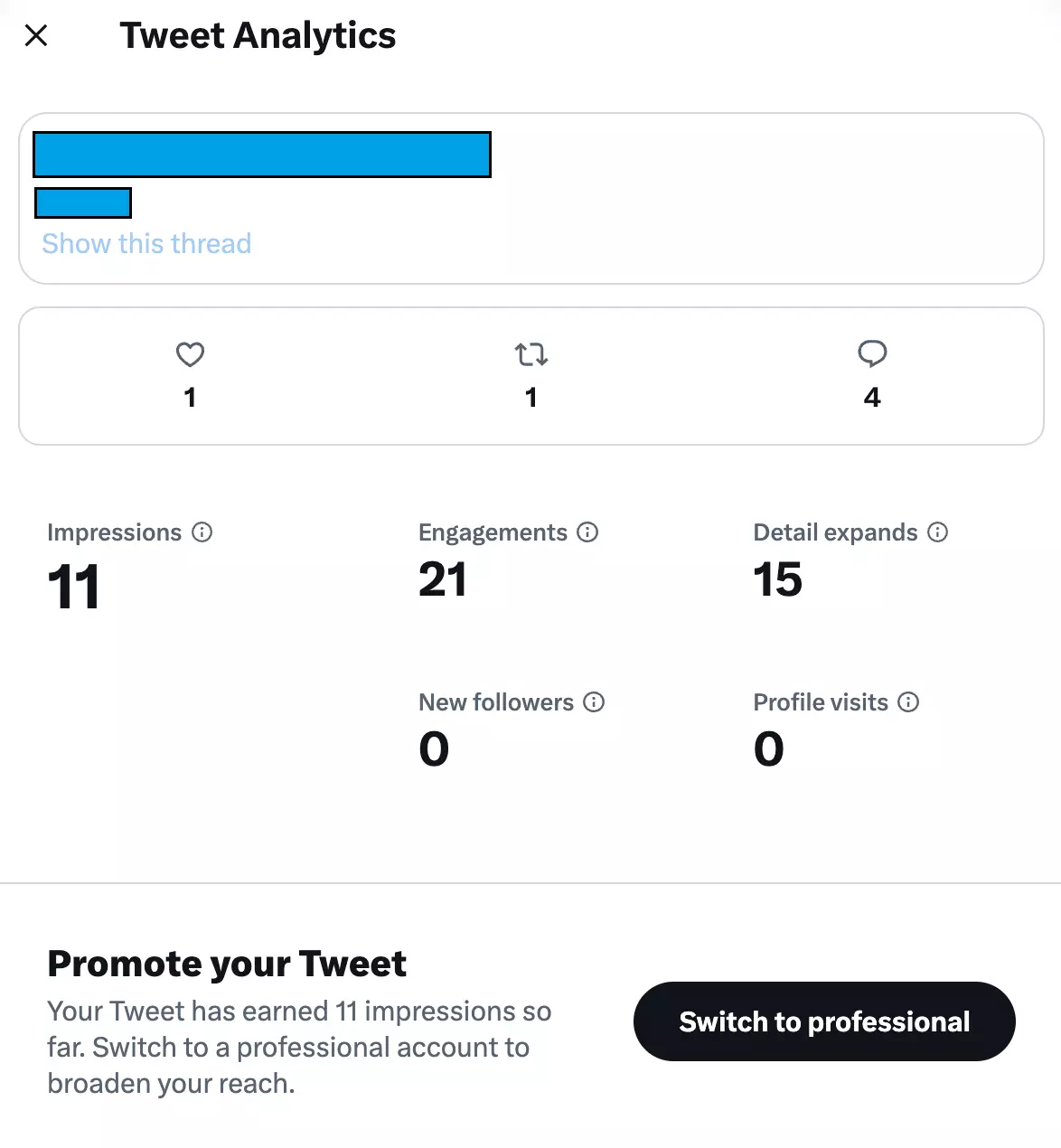 How to see the engagement for a particular tweet step 3